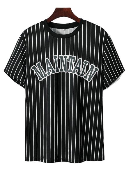 

men striped & letter graphic tee j7or#, White;black