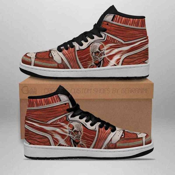 

colossal titan sneakers attack on anime, Black