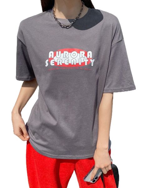

dazy slogan graphic drop shoulder tee p0et#, White