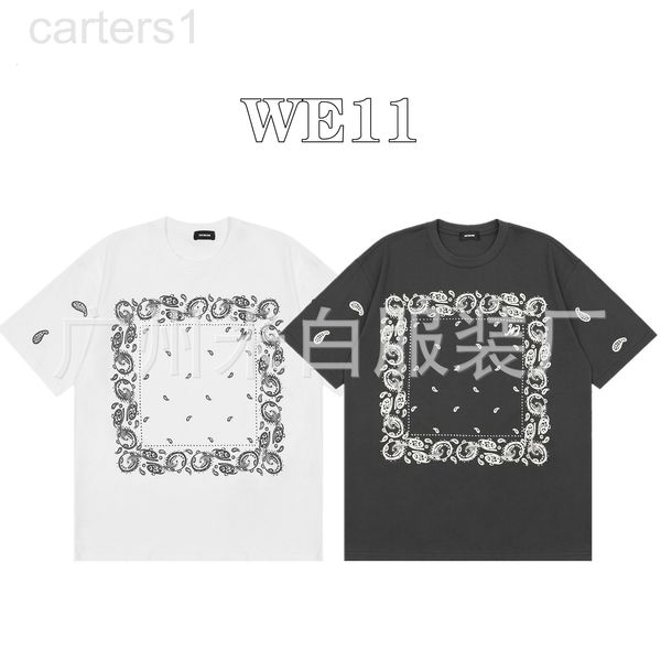 

men's t-shirts designer recommend luminous cashew flower weldone pattern printing for male and female couples, japanese korean round ne, White;black