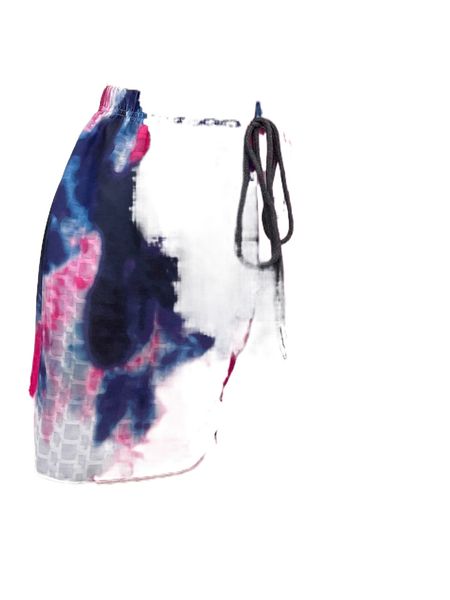 

tie dye tie waist shorts 35hf#, White;black
