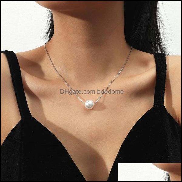 

chains masa fashion minimalist niche design sense cold wind clavicle chain trend temperament pearl necklace 2021 jewelr bdedome dh2fn, Silver