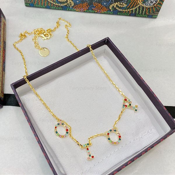 

18k gold plated necklace bracelet fashion designer bracelets necklaces letter pendant for woman temperament exquisite jewelry accessories hi, Silver