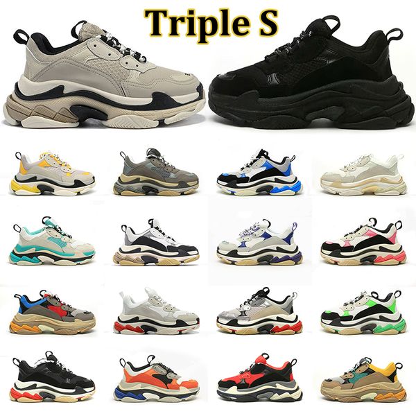 

designer luxury triple s sneakers men women casual shoes black white beige red mens fashion outdoor trainers platform shoe size 36-45