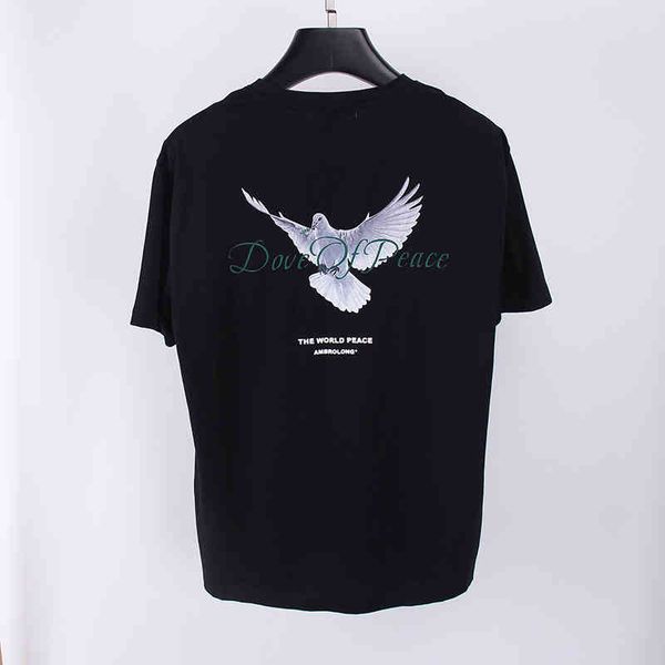 

printed t-shirt men's and women's lovers tee brand 32 double yarn 220g fenggao street fashion short sleeve, White;black