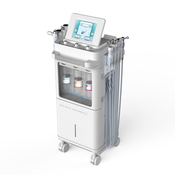 

multifunctional 9 in 1 microdermabrasion aqua oxygen jet hydra skin peel facial machine, Black;white