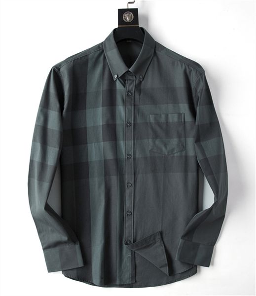Роскошные дизайнерские рубашки мужчины бизнес -повседневные топы высококачественные с длинными рубашками печать печать#20