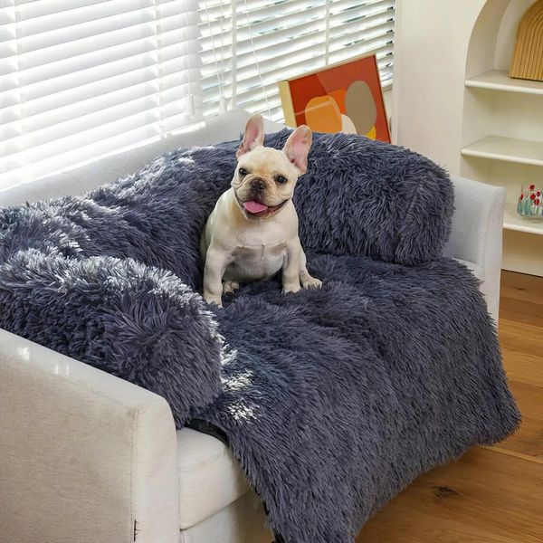 

Dropshipping plush blanket dual-use one pet kennel long plush dog kennel removable washable dog sofa bed