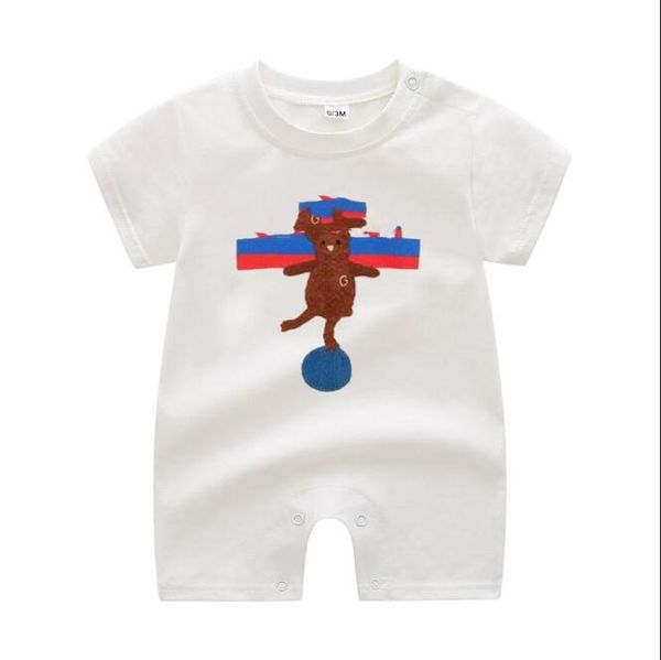 

Baby Brand Rompers Letters Printed Summer Newborn Short Sleeve Romper Cute Infant Cotton Jumpsuits Toddler Cartoon Onesies 0-24 Months, As picture