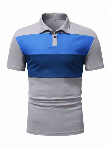 

men cut and sew polo shirt 56r0#, White;black