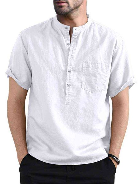 Camicie casual da uomo a manica corta 2021 New Autumn Fashion Camicie con bottoni multicolori Street Style Camicia allentata Top Camicetta giornaliera G220511