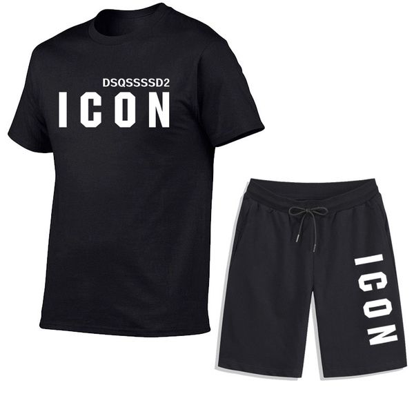 Dsqsury Icon D2 Tute da uomo T-shirt sportive Pantaloncini Set Dsq Tuta estiva Moda Casual Sport Spiaggia Pantaloni corti Camicia a maniche Completo Abbigliamento sportivo