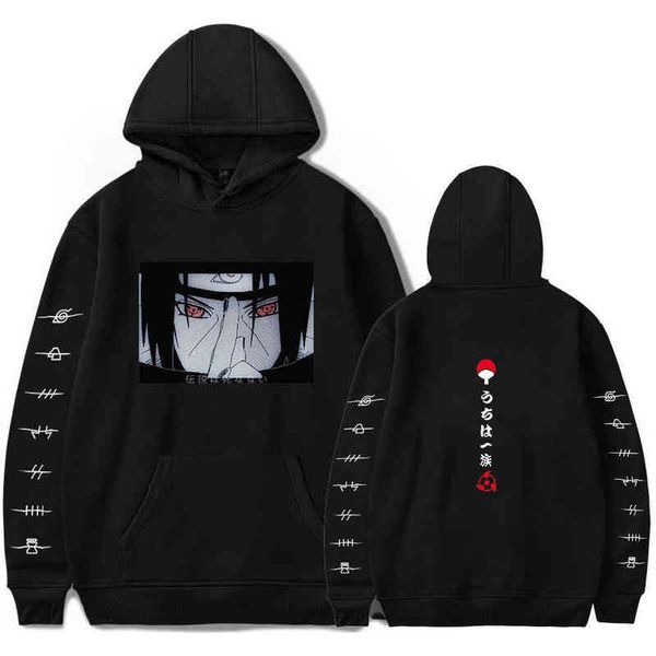 Anime Kakashi Sasuke Hoodie gráfico Akatsuki Hoodies Homens/mulheres Itachi Streetwear Kawaii Sweatshirts harajuku unissex tops com capuz g220713