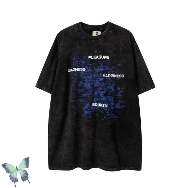 

wash do old men women casual t-shirt tees 2022ss, Black;brown