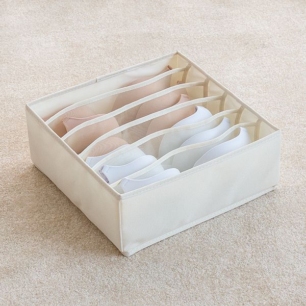 6 gitter Bhs Lagerung Box Unterwäsche Kleidung Organizer Oxford Stoff Container Für Kleiderschrank Schublade Organizador Rangement