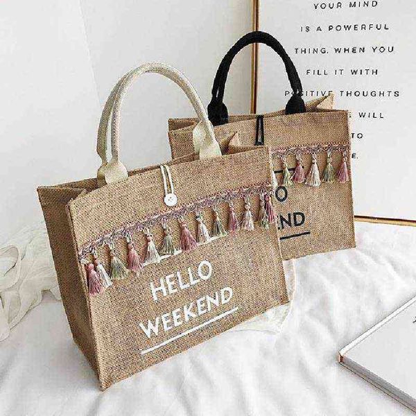 

evening bags shoulder wedding handbag designer women summer large capacity beach straw handbags lady big letter linen tote casual travel 220