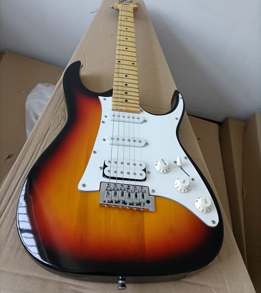 

6 strings tobacco sunburst electric guitar with maple fretboard