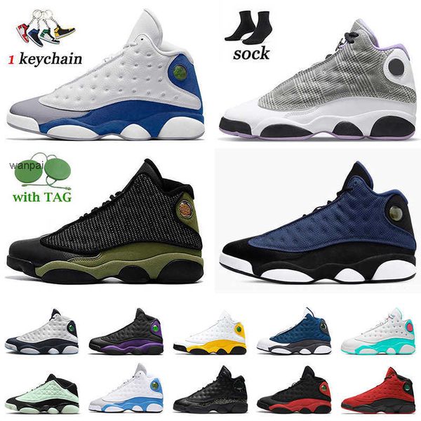 

jordens13s mens women jumpamn 13 13s french blue basketball shoes olive houndstooth classic solar green reverse bred red flint black cat