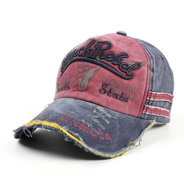 

fashion designers cross-border caps european and american worn looking washed-out stitching baseball cap mens and womens retro alphabet embr, Blue;gray