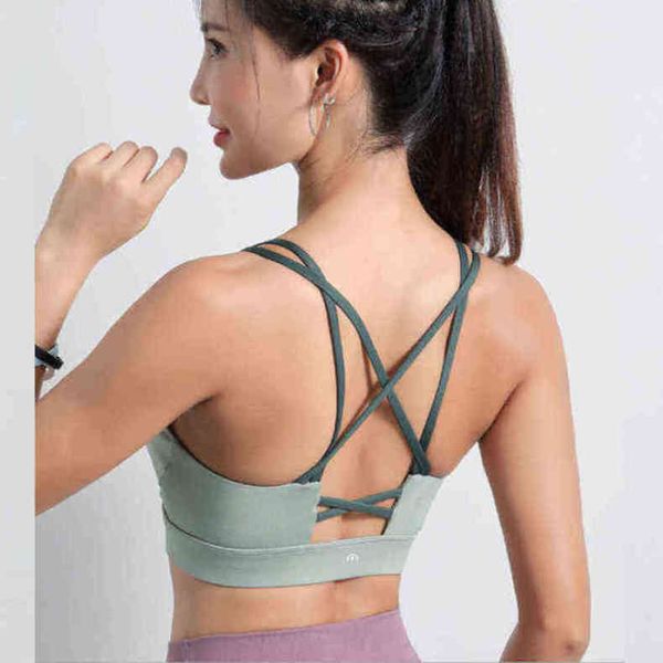 

bras lulu nd fitness women's sports underwear running shockproof gathering shaping yoga back tank lu-wx06 firj, Red;black
