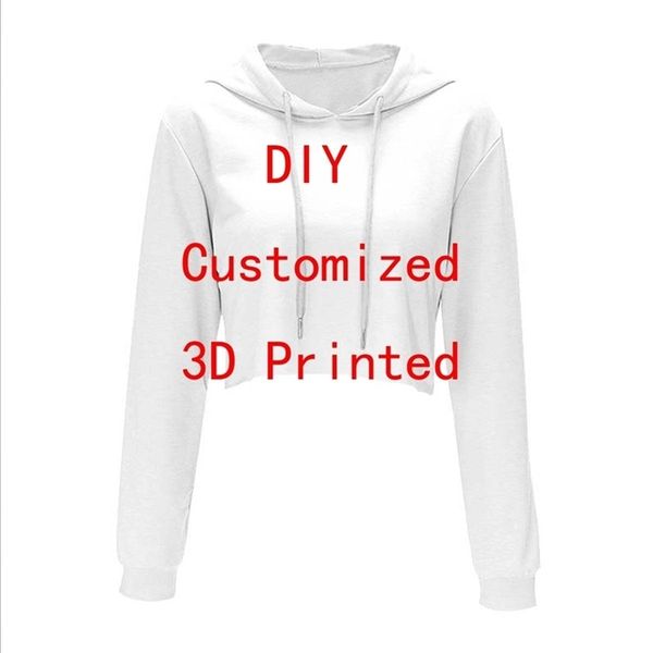 Drop VIP Link Tops DIY 3D Gedruckt Sexy Crop Top Hoodie Frauen für mädchen Hoodies 220722gx