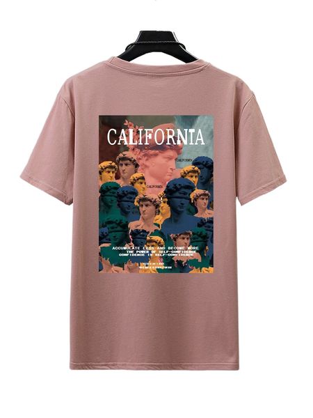 

men slogan & figure graphic tee m525#, White;black