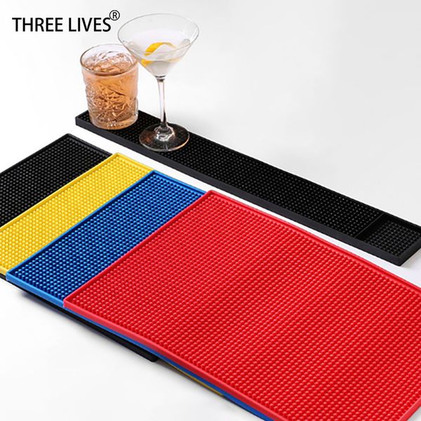 THREE LIVES Bar Forniture Tappetino per birra in PVC al 100% Guida in gomma antiscivolo materiale ecologico bicchiere di vino 220509