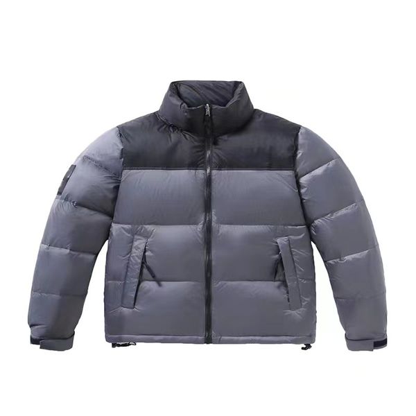 

coat puffer down jacket winter jackets mens coats parka fashion parkas embroidery zip up pockets overcoat windbreak outerwear windbreakers w, Black