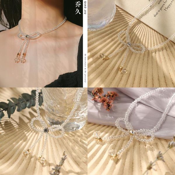 

women highly quality gift pendant necklaces small simple transparent crystal butterfly juncture handmade necklace jllvqf, Silver