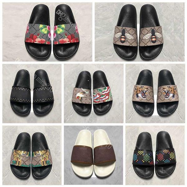 

2021 designer leather ladies sandals summer flat slipper fashion beach woman big head rainbow letters slippers2870, Black