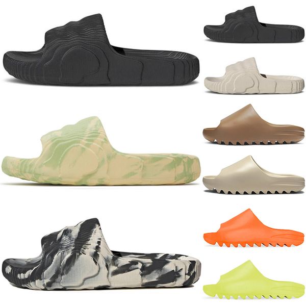 Neue Adilette 22 Sliders Slippers Slides Designer Sandalen Herren Frauen Schwarze Wüste Sand Magie Lime Mode Schuhe Pantoufle Flip Flops Plattform-Scuffs Sandales 36-45