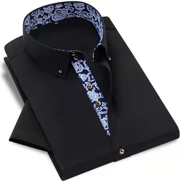 

business affairs leisure time shirt man short sleeve summer thin money self-cultivation formal wear solid white shirt men, White;black