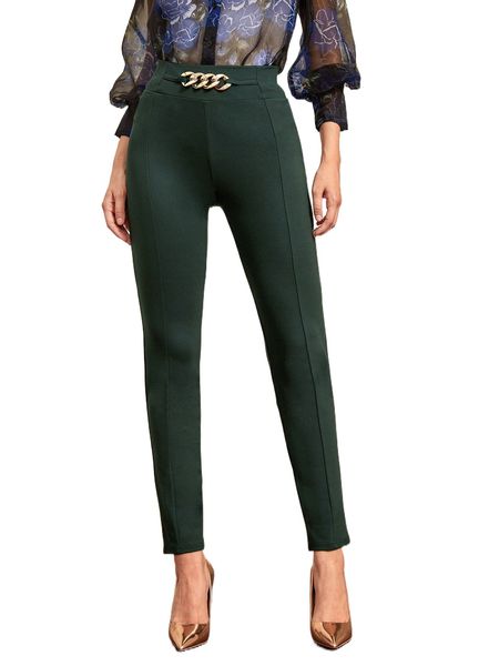 

chain detail pants i8io#, Black;white