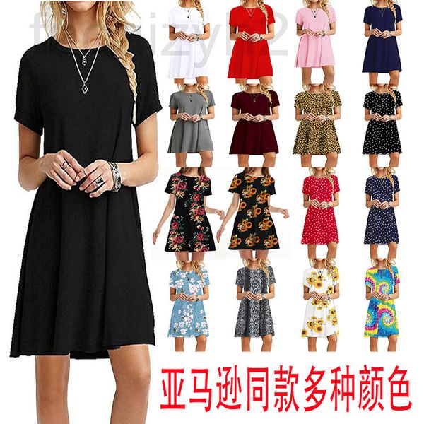

casual dresses designer short sleeve dress women's new style ryj92022, Black;gray