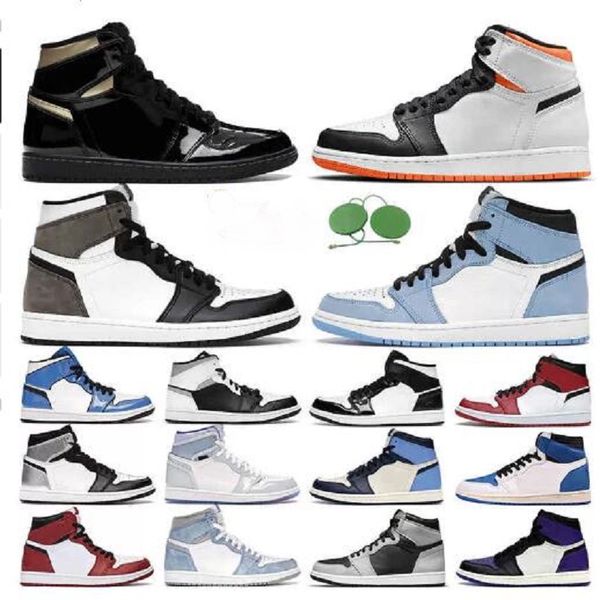 

jumpman 1 high og 1s mens basketball shoes shoe dark mocha tokyo bio hack mid light smoke grey unc patent men women sneakers