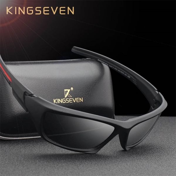 

kingseven fashion polarized sunglasses men luxury brand designer vintage driving sun glasses male goggles shadow uv400 220407, White;black