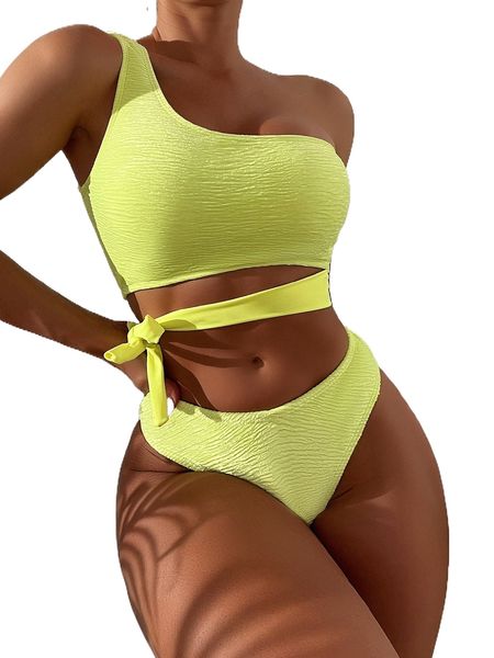 

plain knot side bikini swimsuit n3dw#, White;black