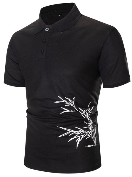 

men plant print polo shirt y9jb#, White;black