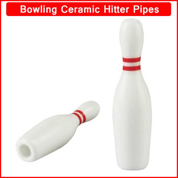 Nuovi tubi per fumatori Ceramica portatile Filtro a forma di bowling Portasigarette per tabacco alle erbe secche Bocchino Catcher Taster 1 Tubi Hitter DHL Free