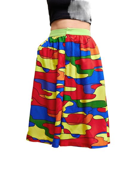 

x saamu colorblock wide leg shorts c15g#, White;black