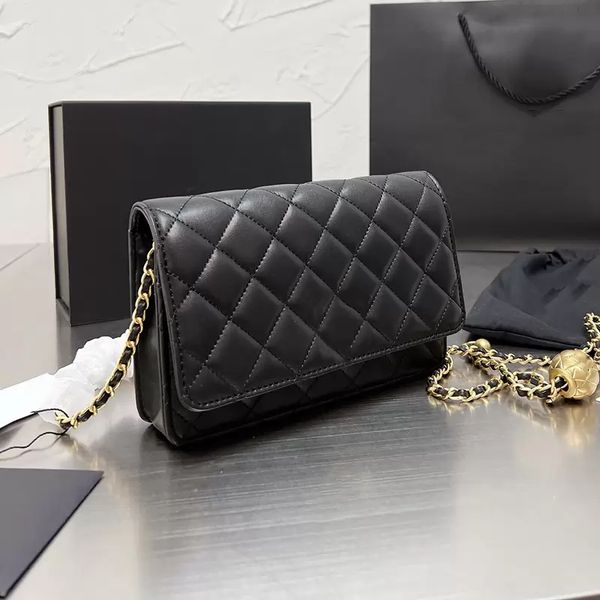 

designer womens purses shoulder bags wallet with matelasse chain gold crush ball flap crossbody ladies card holder multi pochette clutch sac