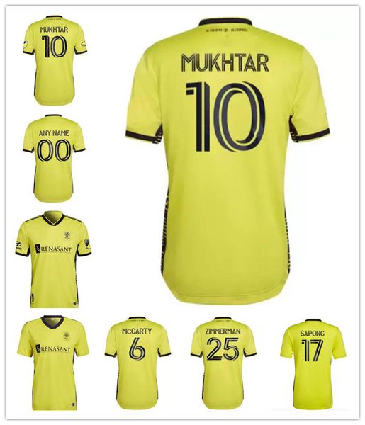 

2022 2023 men nashville sc soccer jerseys 22 23 mls nashville hany mukhtar zimmerman home away football shirt enfants leal mccarty uniform, Black;yellow
