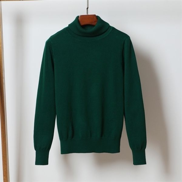 

casual turtleneck green sweater for women red pullovers female winter jumper knit lady's sweater turtleneck pull femme knit 201201, White;black