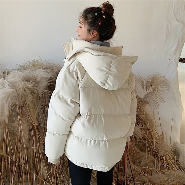 

women's jacket casual outwear autumn winter hooded coat fashion parka 201214, Black