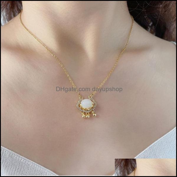 

pendant necklaces pendants jewelry stainless steel opal safe lock for women korean fashion light dh3tb, Silver