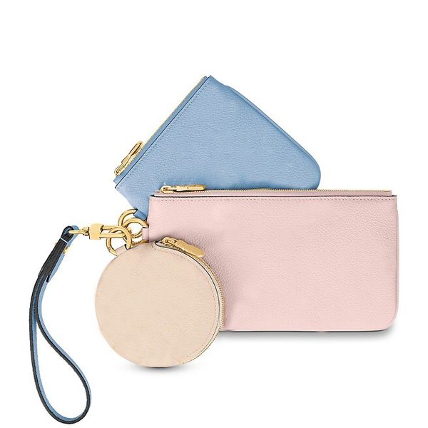 

designer trio wallets can be used alone or cleverly combined female purses portable clutch bags, Brown;gray