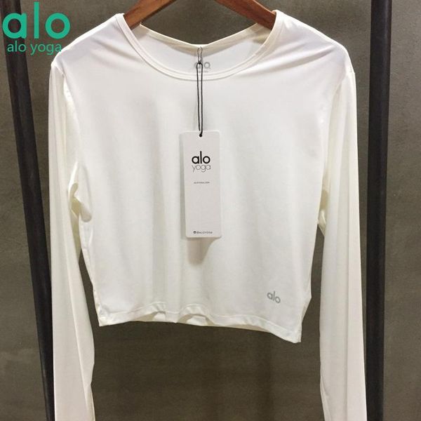 

alo yoga long sleeve t-shirt cropped sports training fitness 88e