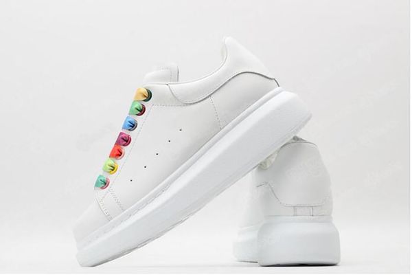 

[2022] fashion men designer woman leather lace up platform oversized sole sneakers white black mens womens luxury velvet suede casual shoes