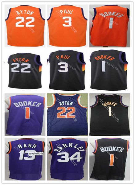 Chris Paul Basketball Jersey Classic Vintage Steve 13 Nash DeAndre 22 Ayton Charles 34 Barkley Mesh Retro Jerseys Fast de Jerseys