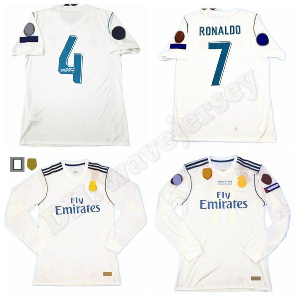 

17 18 player soccer jerseys retro maillot classic vintage camisetas football shirts long uniforms ucl men home pepe ramos casemiro benzema i, Black;yellow